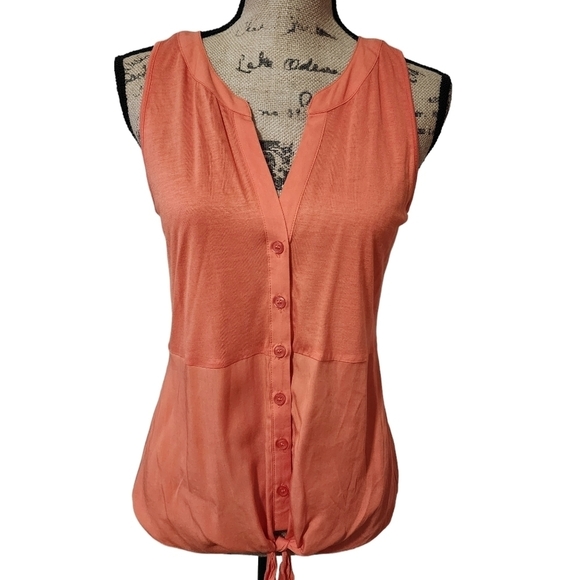 INC International Concepts Sleeveless Front Tie Blouse - Medium - Picture 1 of 6
